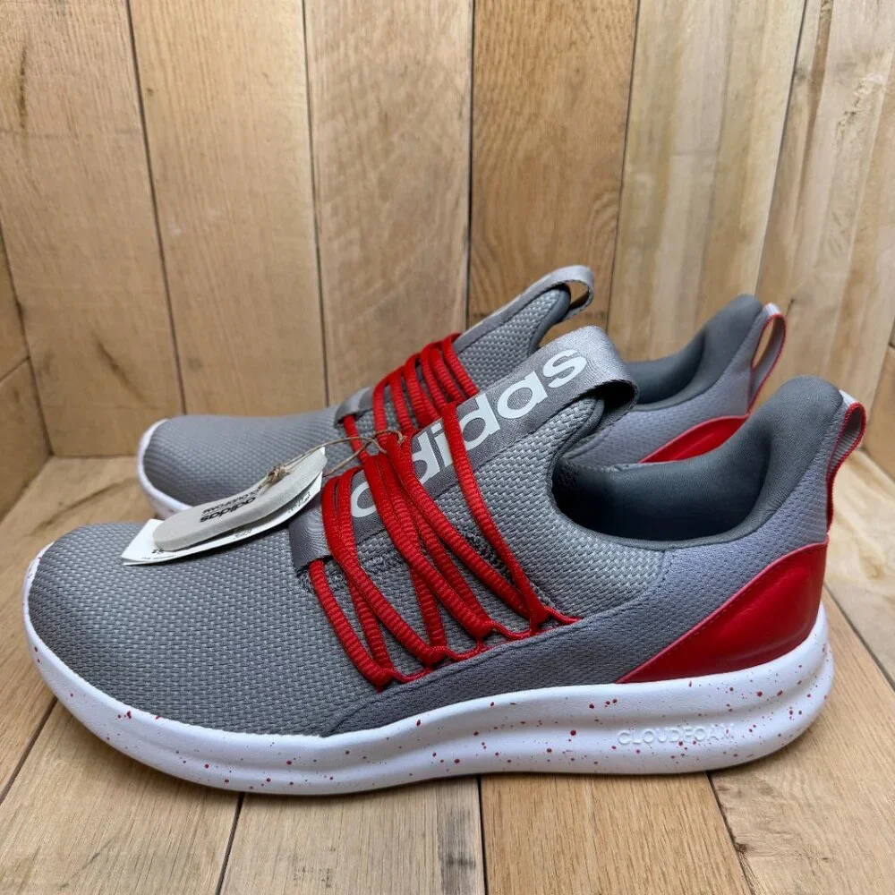 Adidas Men's Lite Racer Adapt 7.0 Gray/Red/White Sz 11 Cloudfoam Sneakers NWT - Picture 2 of 14